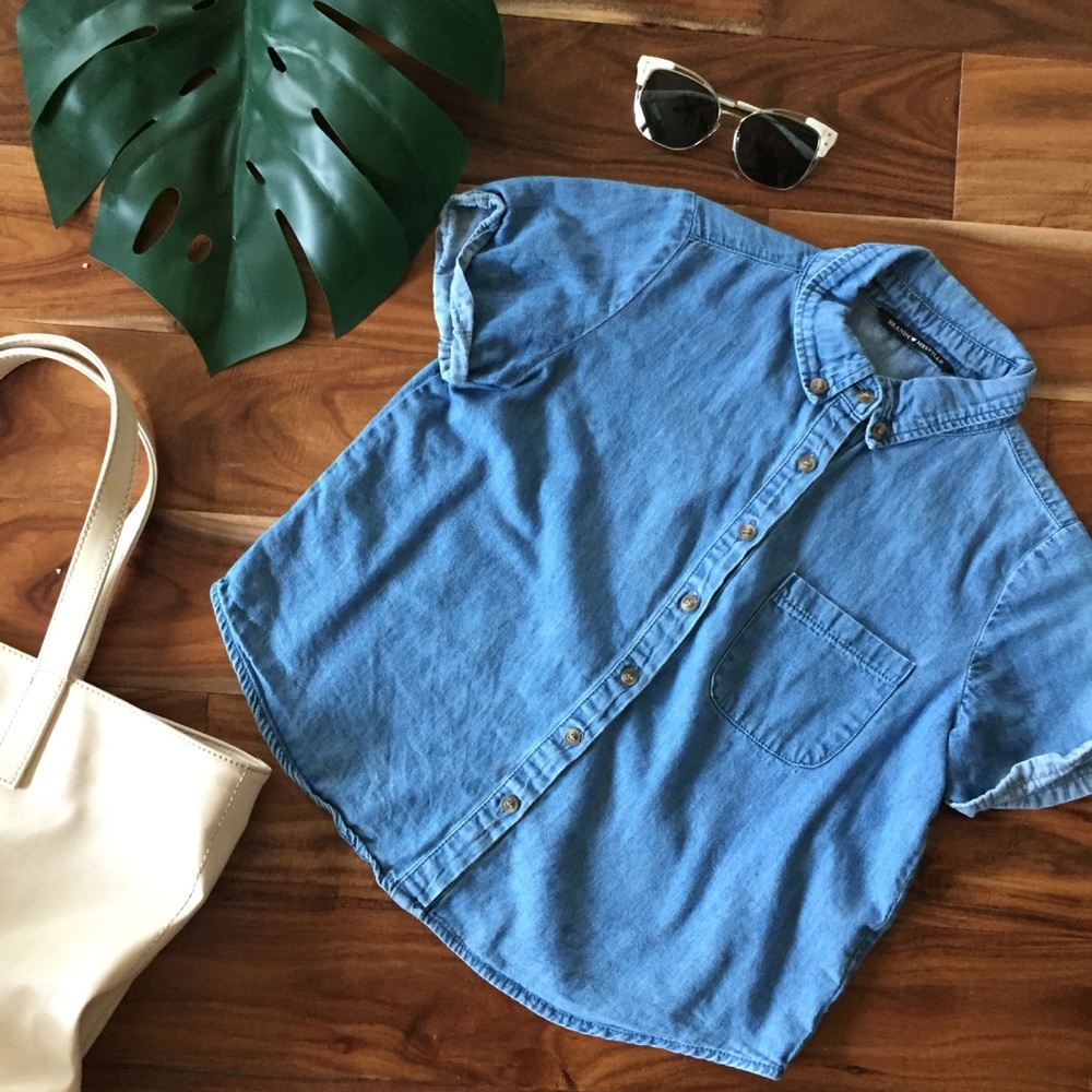 Brandy Melville Light Blue Denim Blouse